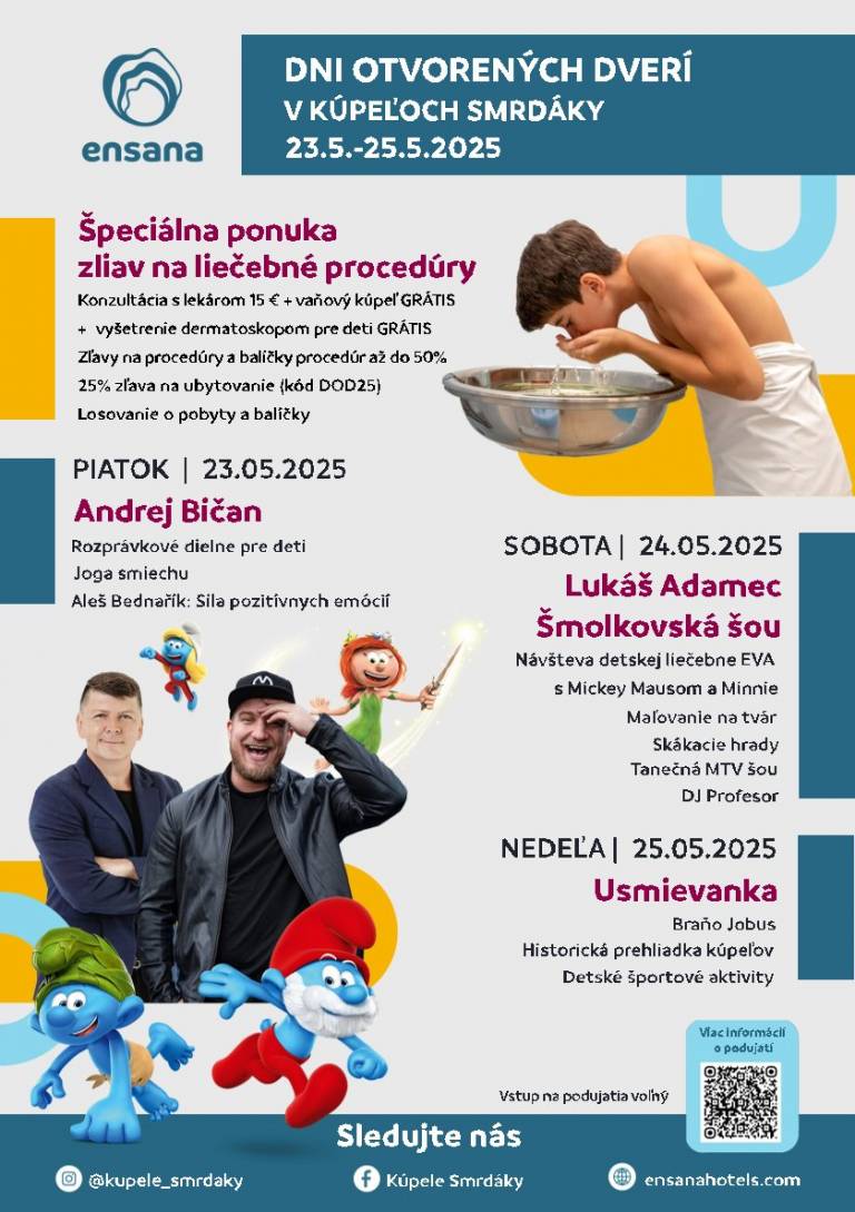 Den otevřených dveří v Koupelích Smrdáky 23.- 25.5.2025